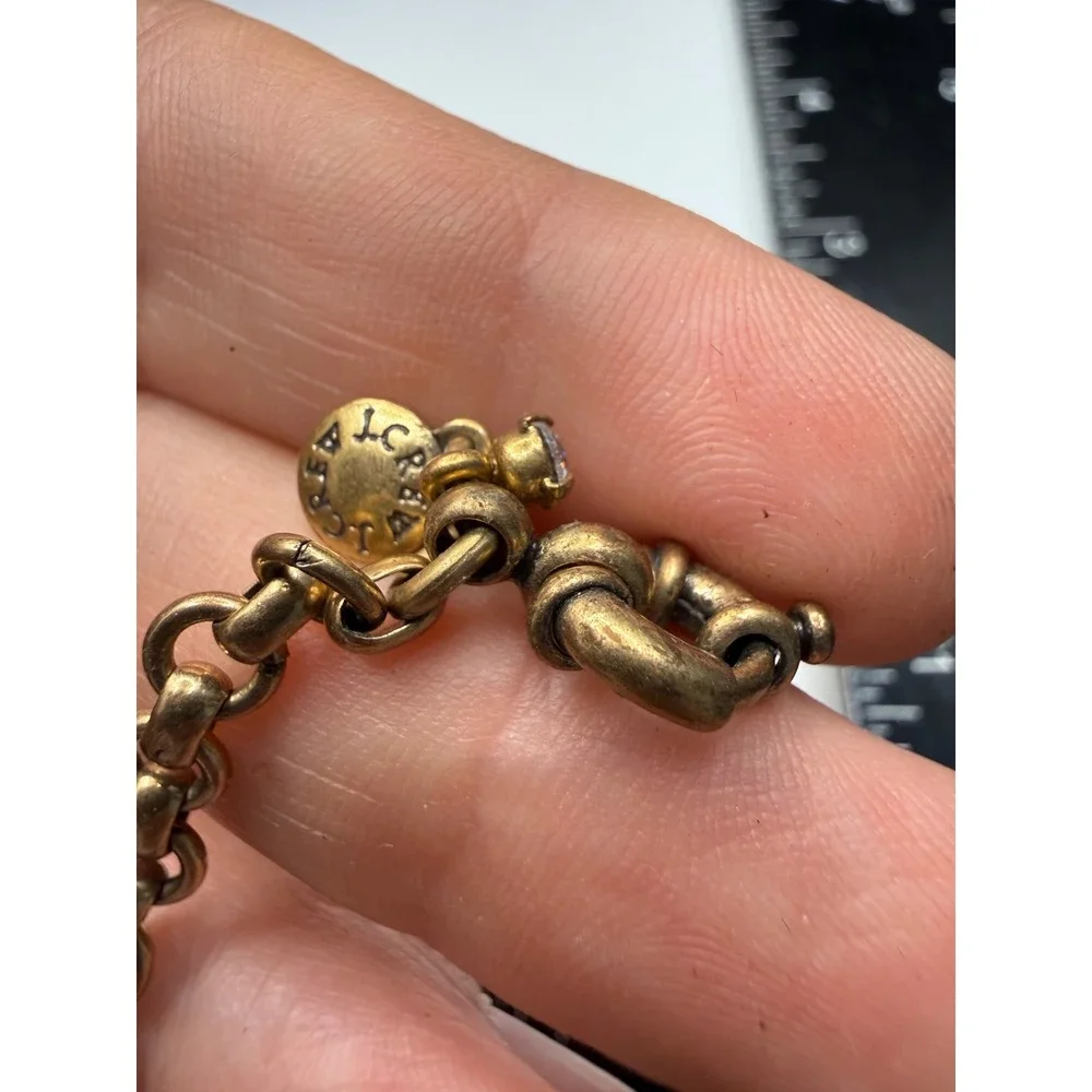 J. Crew Yellow Cabochon Flower Pendant‎ Necklace Gold Tone Chain Vintage Style
